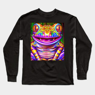 Frogger Spirit Animal (8) - Trippy Psychedelic Frog Long Sleeve T-Shirt